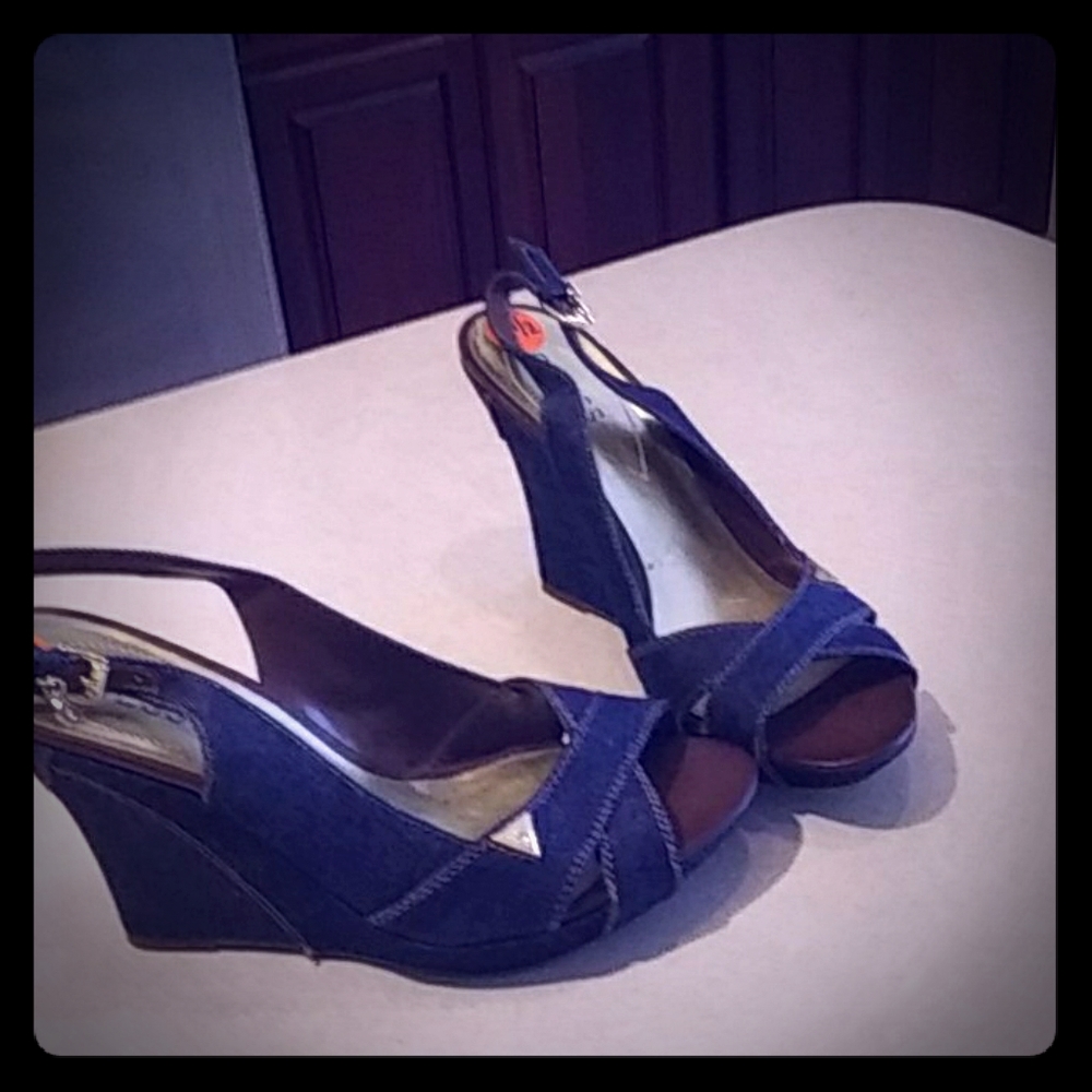Jean heels( Guess shoes)